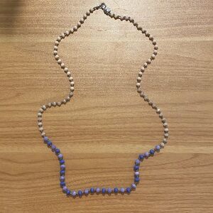 LOFT Blue and Tan Beaded Necklace